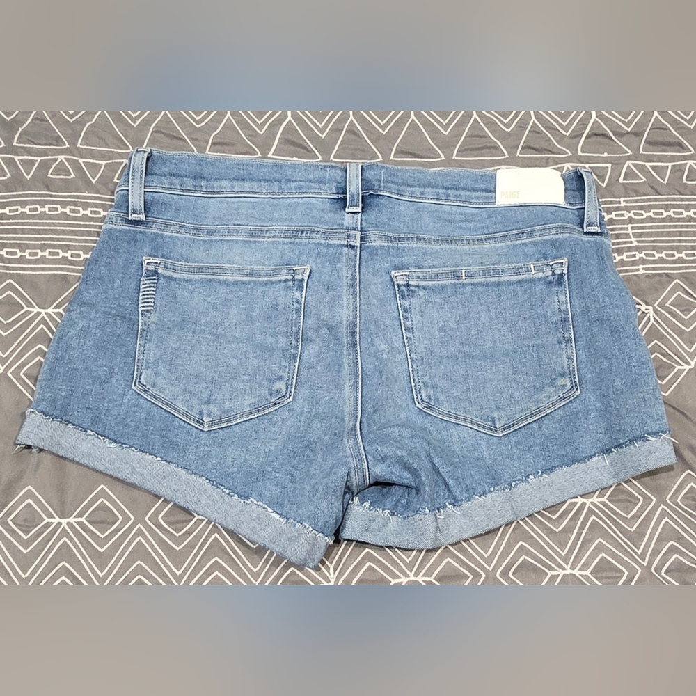 Paige Jimmy Jimmy Maternity Cuffed Denim Shorts Size 27 - Picture 7 of 7